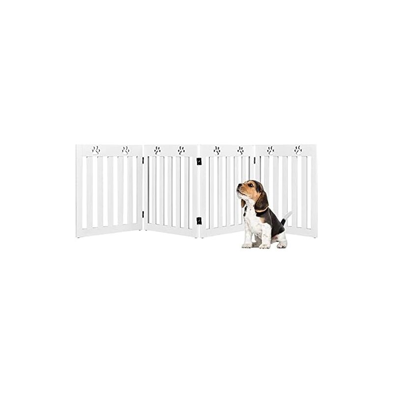 Barriere de Protection pour Chien Pliable, Grille de Securite Pivotante par Charniere a 360 °Barriere de Securite pour Animaux Domestiques (203x60cm,