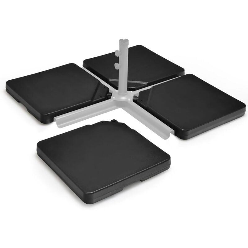 Goplus - Base de Parasol de terrasse en Porte-à-Faux 4 pièces 13L, Support de Parasol rempli d'eau et de Sable, Ensemble de plaques lestées carrées
