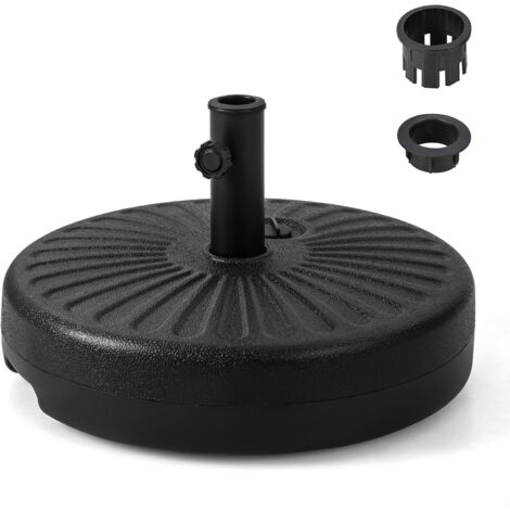 GOPLUS Base per Ombrellone Riempibile di Acqua e Sabbia, Supporto Rotondo per Ombrellone da Tavolo per Esterno Giardino Terrazza, Base per Ombrellone con Diametro Palo 38/48 MM, Fino a 34 kg