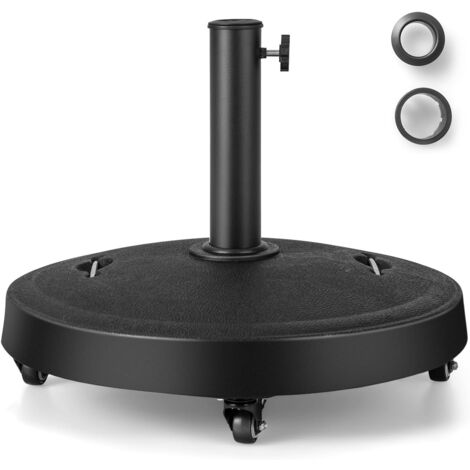 GOPLUS Base Rotonda con Ruote per Ombrellone, Robusto Portaombrelli da Esterno in Resina, per Pali da 38/48 MM