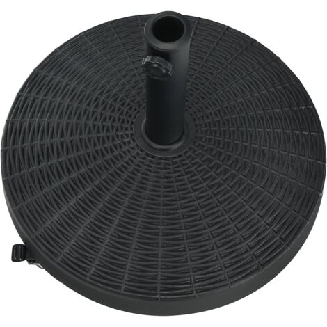 GOPLUS Base Rotonda per Ombrellone con Ruote, Robusto Portaombrelli da Esterno in Resina, Base per Ombrellone da Giardino per Pali da 38/48mm