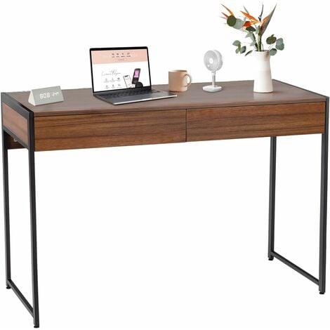 Table de bureau, bois éco-certifié - Pieds trapèzes en acier