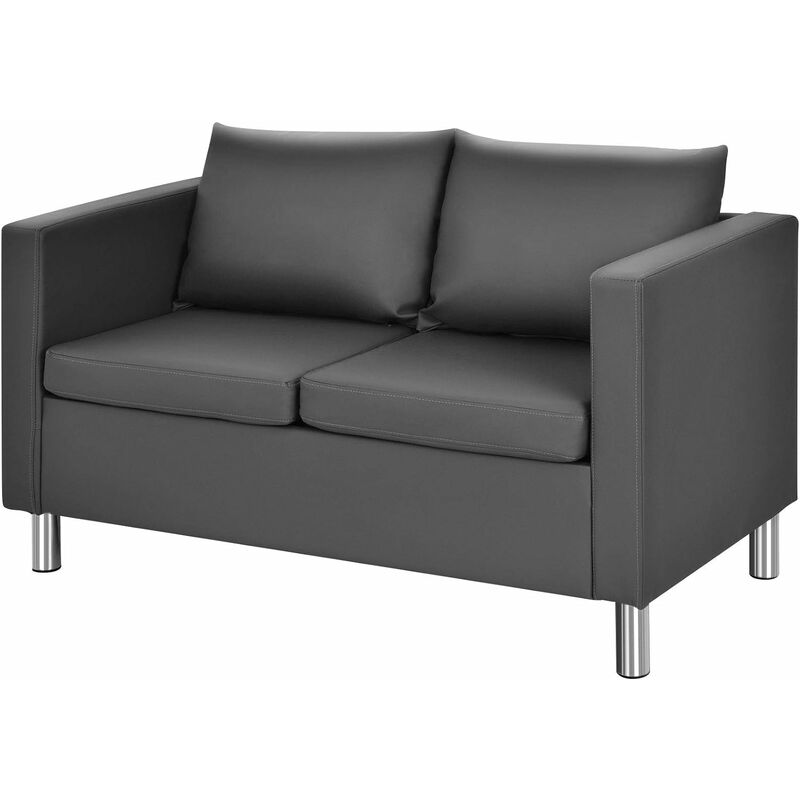 goplus - canapé 1/2/3 places d'angle,sofa de salon spacieux en simicuir avec accoudoirs,coussins et pieds en métal, design ergonomique nortique,