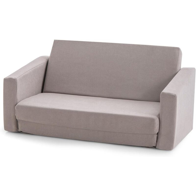 Goplus - Canapé Convertible pour Enfants 18-36 Mois, avec Dossier et Accoudoirs, Design Ergonomique, Lit Pliant avec Housse Amovible & Mousse Haute