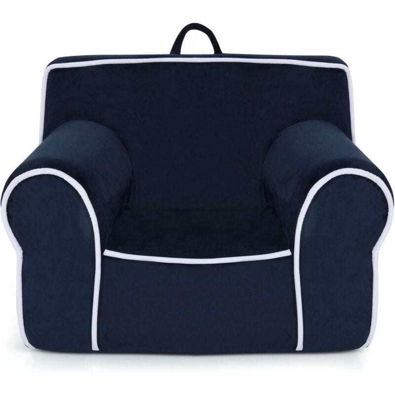 Goplus - Canapé pour Enfants en Velours et Rembourré en Éponge Doux, Fauteuil pour Enfant avec Dossier et Accoudoirs Ergonomiques, Canapé pour