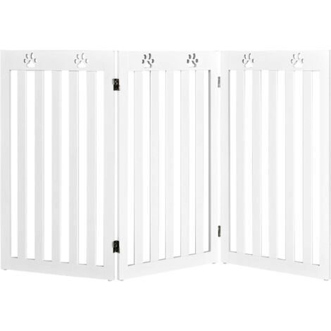 GOPLUS Cancelletto di Sicurezza a 3/4 Pannelli, Barriera Pieghevole con Cerniere Girevoli a 360° e Piedini Antiscivolo, Recinto per Porte e Scale per Animali e Bambini (Bianco, 3 Pannelli)