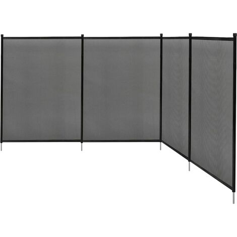GOPLUS Cancelletto per Piscina in Metallo e Textilene, Barriera per Piscina Avvolgibile e Traspirante, Recinzione Trasformabile in Diverse Forme, 360 x 150 cm
