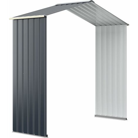 GOPLUS Casetta da Giardino degli Attrezzi, con Ampio Spazio di Stoccaggio, Dimensioni Estensibili, Struttura in Acciaio (Solo Casetta di Espansione, 213 x 64 x 195 cm)