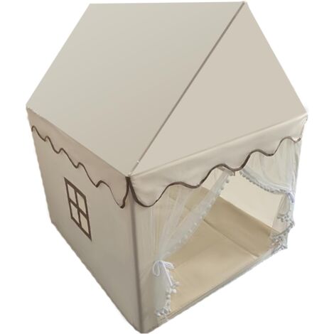 GOPLUS Casetta per Bambini, Tenda in Tessuto Oxford con Tappetino in Cotone Lavabile, Telaio in Legno di Pino Canforato, Design Pieghevole, Adatta a Interno ed Esterno (Stile 3)