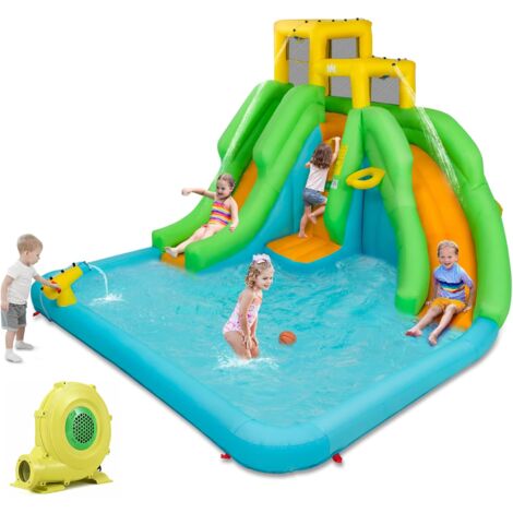 GOPLUS Castello Gonfiabile per Bambini 3-10 Anni, 400 x 361 x 255 cm, con Ventilatore 680 W