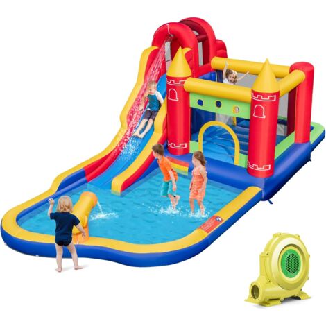 GOPLUS Castello Gonfiabile per Bambini 3-10 Anni, 624 x 270 x 235 cm, con Ventilatore