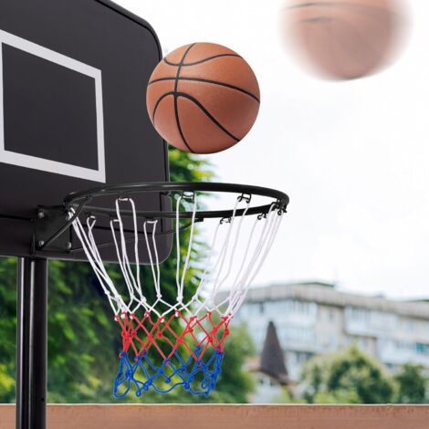 GOPLUS Cerchio da Basket 45 cm, Cerchio Resistente con Rete per Ogni Condizione Atmosferica e Kit di Montaggio, Canestro da Basket Sospeso per Interni ed Esterni, Nero