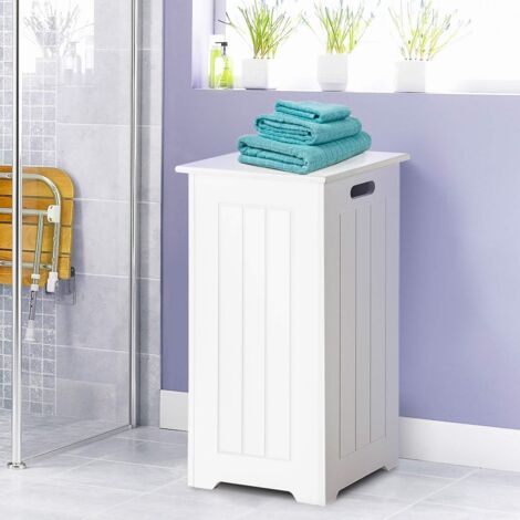 GOPLUS Cesto per Biancheria Sporca con Coperchio 34L, Portabiancheria in Bagno e Camera da Letto, per Vestiti Sporchi, 2 Manichi per Spostare, 30 x 30 x 61 cm