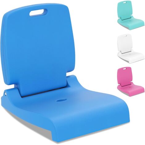 GOPLUS Chaise de Bord de Piscine, Siège Rabattable pour Adulte avec Dossier & Poignées, Chaise de Pique-Nique Portable, Chaise de Stade Extérieur pour Camping, Pêche, Plage, Yachet, Bateau (Bleu)