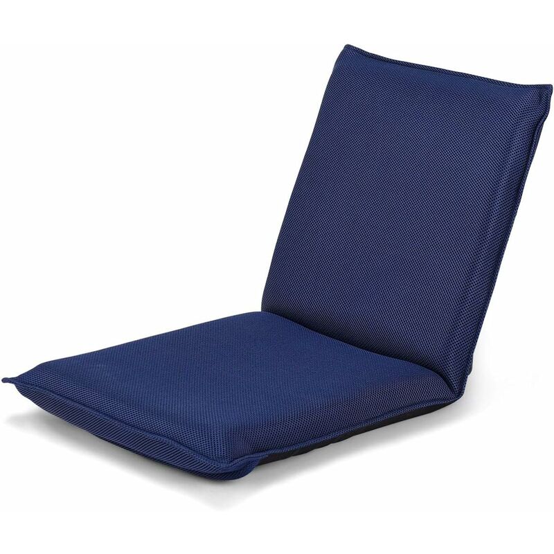 Goplus - Chaise de Sol Pliante avec 6 Positions Reglables, Canape Paresseux Inclinable Rembourre d'Eponge, Chaise de Plancher Pliable pour Maison,