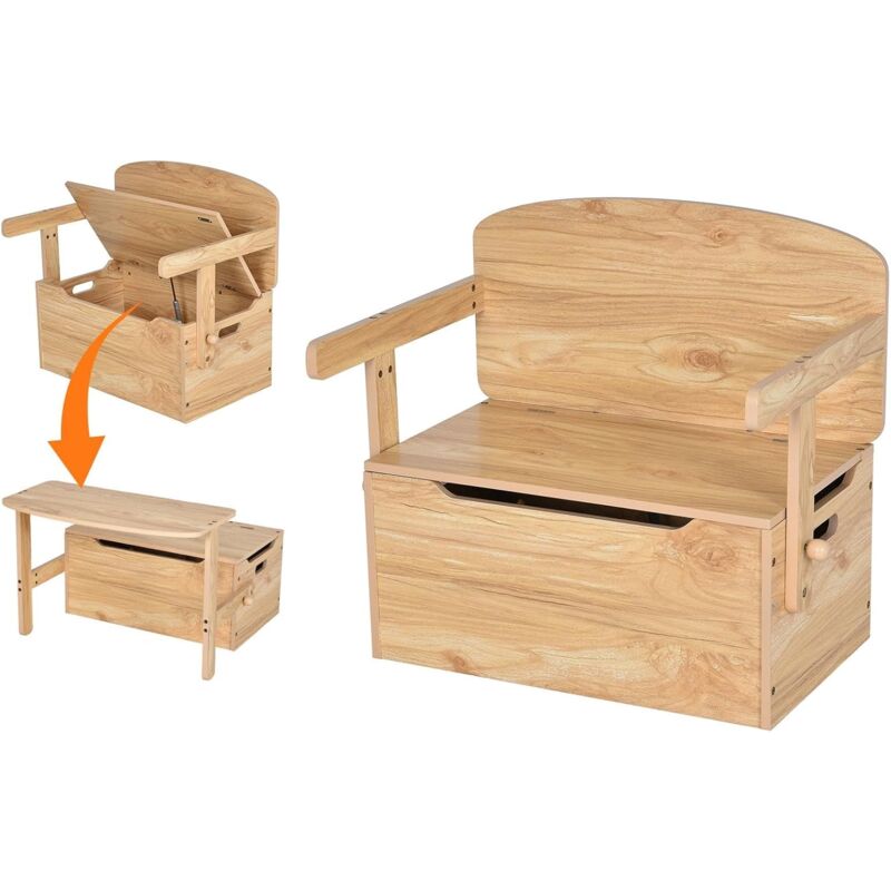 Chaise Multifonctionnelle, Tabouret d'Escalier en Bois avec Fonction de Rangement pour Enfants de 3 à 7 Ans, Chaise/Bureau et Chaise à