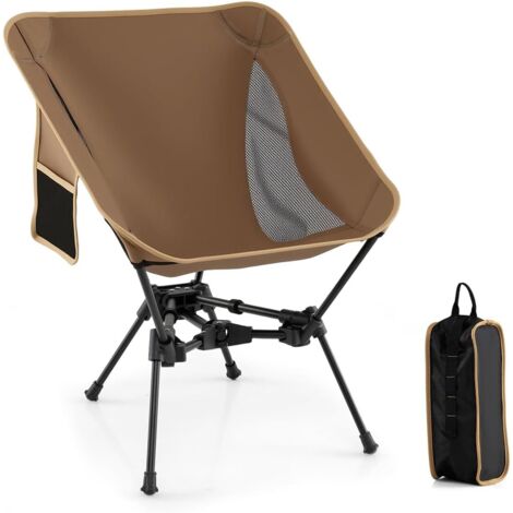 GOPLUS Chaise Pliante Camping, Chaise Camping Ultra Leger Portable avec Sac de Transport, Base Double Triangulaire, Cadre en Alliage d'Aluminium, Charge 150 kg, pour Plage, Pêche, Pique-Nique, Voyage