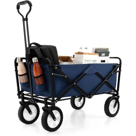 Brouette Jardin 2 Roues GOPLUS - 75L, 100kg, Cadre Fer - Chariot De Jardinage Noir