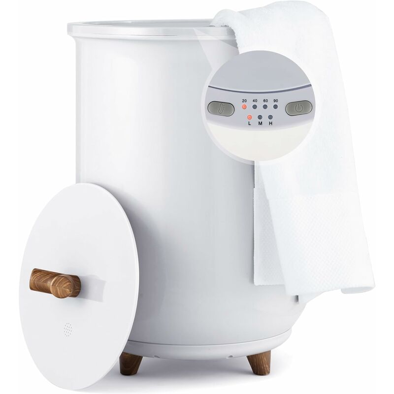 Goplus - Chauffe-Serviettes Style Seau 23L, 3 Niveaux Chauffage 60-80℃ & Minuterie 20-90min, Chauffe-Serviettes, Blanc