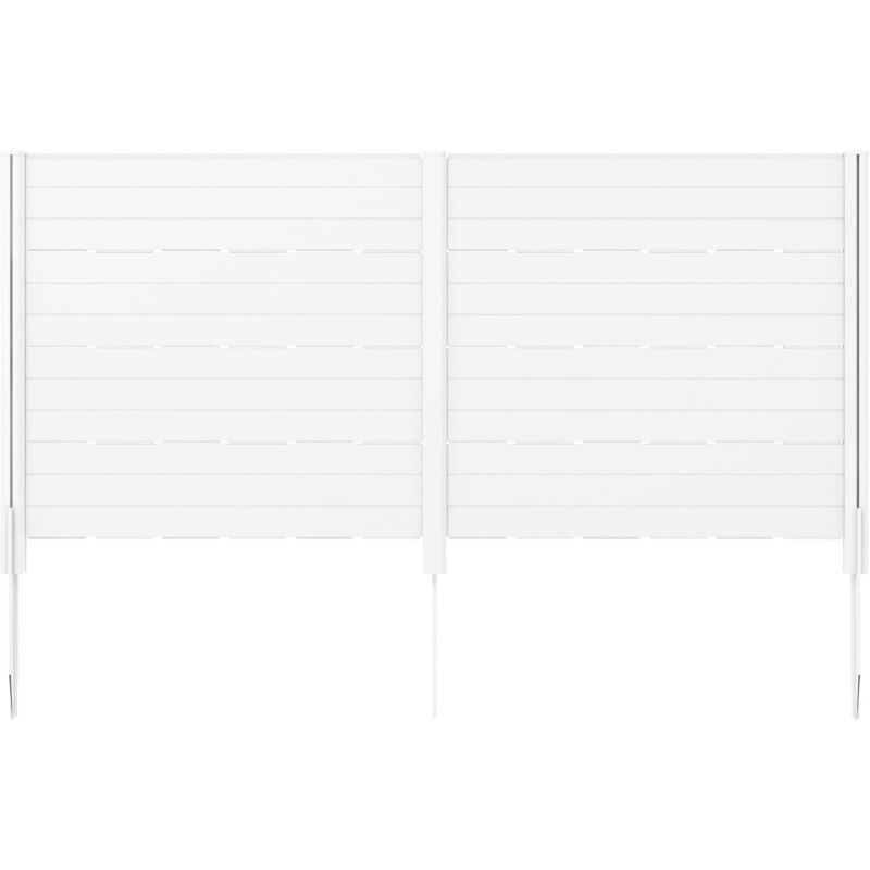 Goplus - Clôture Privée Extérieure pour Climatiseur avec 5 Piquets de Sol, 2 Panneaux de Clôture pour Poubelles et Équipement de Piscine, pour