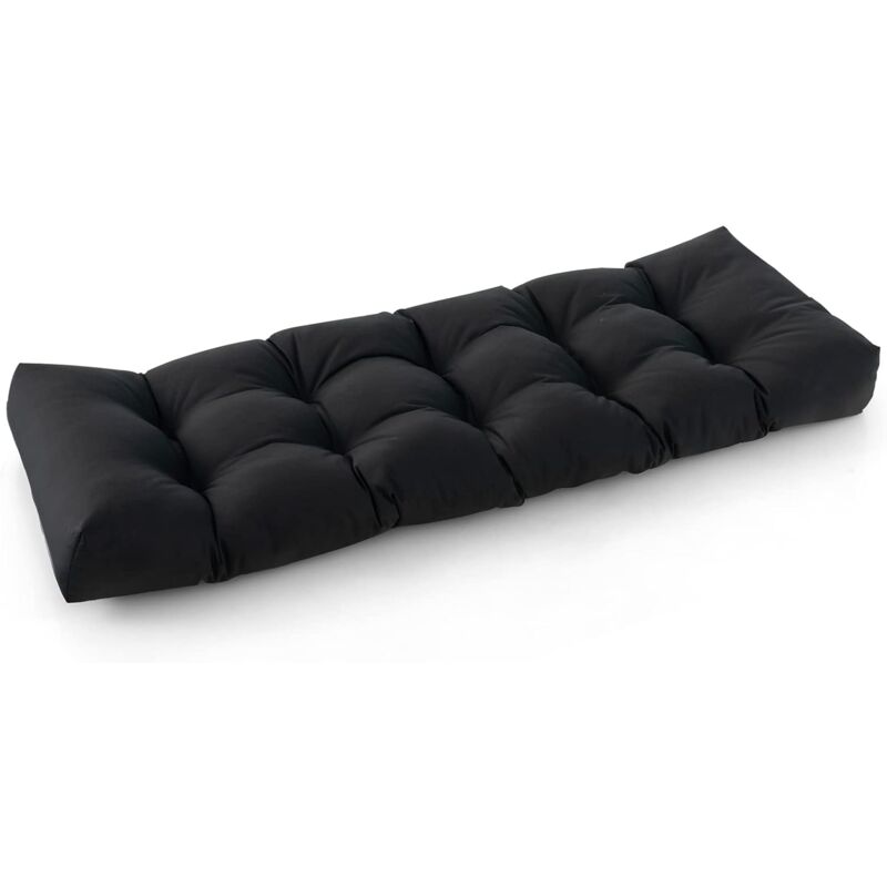 Produit shopeco.fr : GOPLUS Coussin pour Banc de Jardin, Convient pour Banc, Canapé, Chaise Longue Intérieur & Extérieur, 132 x 49 x 15 cm, en Coton PP et Polyester,