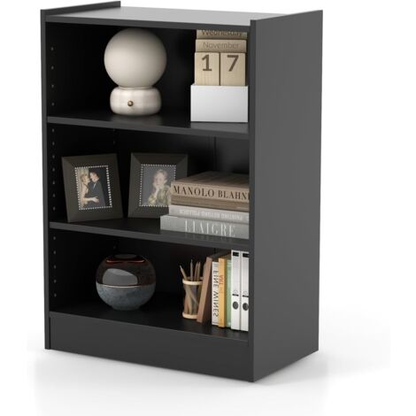 GOPLUS Credenza da Cucina, Mobile Buffet con 3 Scomparti e Gambe in Metallo Rialzate, Mobile da Cucina per Soggiorno e Sala da Pranzo, 110 x 42,5 x 88 cm (Nero)