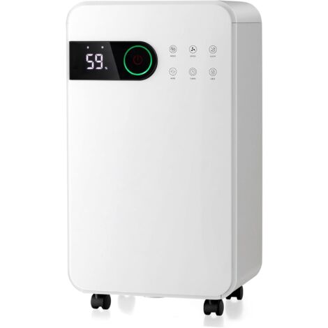 GOPLUS Deumidificatore da 280 Piedi Quadrati per casa con 3 Modalità e 2 Velocità, Sbrinamento Automatico, Modalità di Sonno, Blocco per Bambini, Timer 24 ore, Ruote, per Camera da Letto, Cantina, Bag