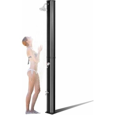 GOPLUS Douche Solaire Ext��rieur 35 L, Douche de Jardin �� Energie Solaire, Temp��rature de l��Eau Agr��able avec R��servoir d'eau, Pomme de Douche et Robinet de Pied, Id��al pour Jardin, Plage, Piscine
