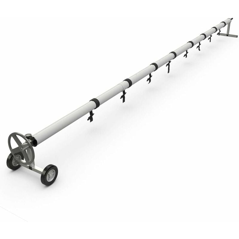 Enrouleur de Bâche Telescopique pour Piscine Enrouleur de Couverture Thermique Tube en Aluminium et Support en Acier Inoxydable Extensible de 420cm a
