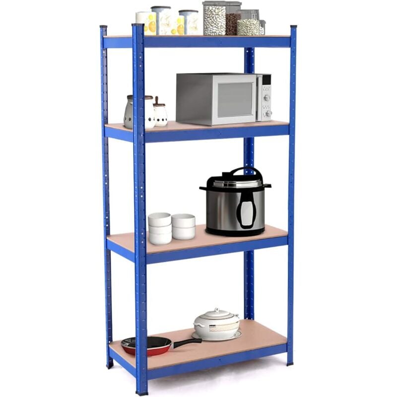 Goplus - tagère de Rangement avec 4 Étagères, pour Garage, Atelier, Divers Modèles, Charge Lourde en Fer et mdf, 80X40X160CM, Charge Maximale par