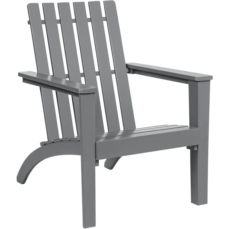 Fauteuil de Jardin Adirondack en Bois d'Acacia -69x73x85CM- Fauteuil Large avec Dossier Confortable pour Jardin et Terrasse, Plage-Gris - Goplus