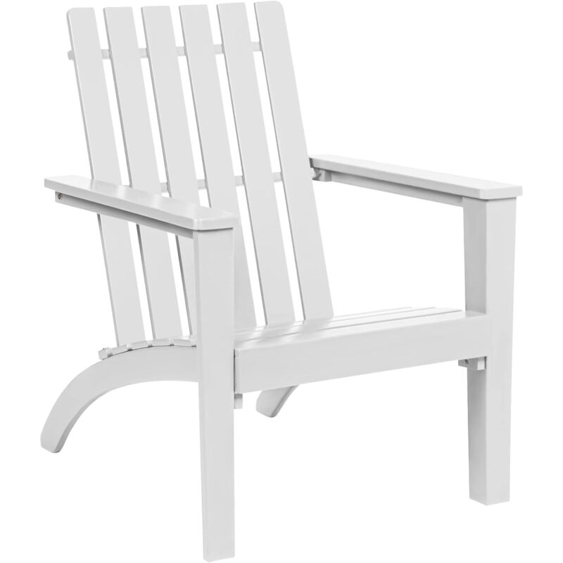 Fauteuil de Jardin Adirondack en Bois d'Acacia -69x73x85CM- Fauteuil Large avec Dossier Confortable pour Jardin et Terrasse, Plage-Blanc - Goplus