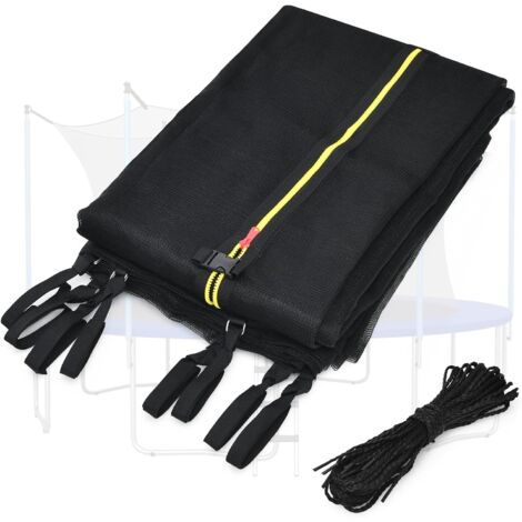 GOPLUS Filet de Sécurité Intérieur pour Trampoline de D.305CM & 6 Poteaux, Résistant aux UV, Double Fermeture Éclair(Poteau non inclus)