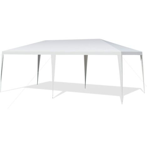 GOPLUS Gazebo da Esterno 3 x 6 m, Tenda da sole con Telaio in Acciaio Robusto, Leggero e Facile da Trasportare Riparo per la Pioggia, per Patio, Feste e Giardino, Bianco