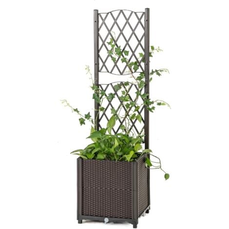 GOPLUS Jardinières Exterieur Surélevée En Bois, Carre Potager Avec Étagère De Rangement Inférieur, Lit De Jardin En Hauteur, Base à Lattes, Peinture DIY, Pour Extérieur Et Intérieur, Jardin Et Balcon