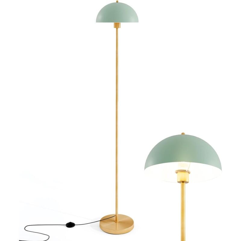 Lampe sur Pied H.165CM avec Interrupteur au Pied,Base Lestée et Abat-jour Vert,Douille E27,Max. 60 W,Ampoule Non Incluse - Goplus
