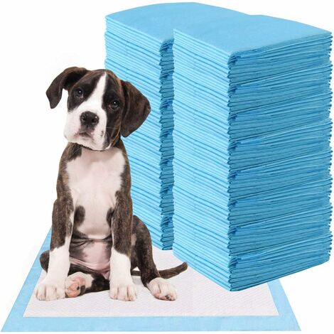 GOPLUS Lot de 150 Tapis éducateurs pour Chien Chiot, Tapis Hygiénique Absorbant Inférieure Imperméable, Anti-Fuite, Séchage Rapide, 60 x 90 CM