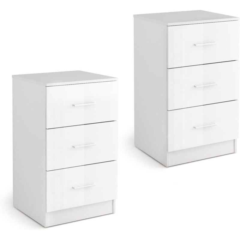 Goplus - Caisson de Bureau avec 3 Tiroirs,Classeur de Dossiers Durable et Multifonctionnel,Idéal pour Bureau, Étude,Chambre,37 x 34 x 66,5 cm (Blanc,