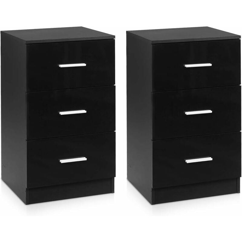 Goplus - Caisson de Bureau avec 3 Tiroirs,Classeur de Dossiers Durable et Multifonctionnel,Idéal pour Bureau, Étude,Chambre,37 x 34 x 66,5 cm (Noir,