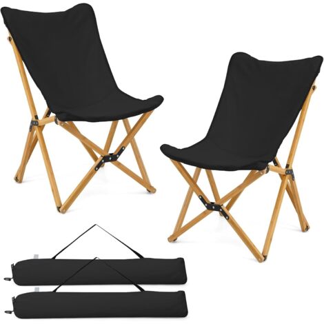 Chaise Pliante Camping – Charge Max 150 Kg – Bâti Bambou Massif