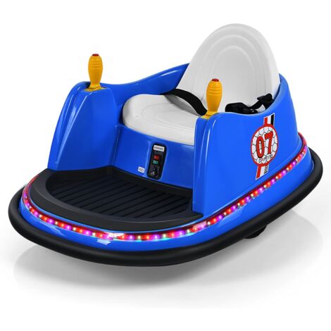 GOPLUS Macchina Autoscontri 6 V per Bambini, Macchina Giocattolo a Batteria con Telecomando 2,4 G, Luci Lampeggianti, Musica, Joystick, Veicolo Elettrico Giocattolo Girevole a 360° (Blu marino)