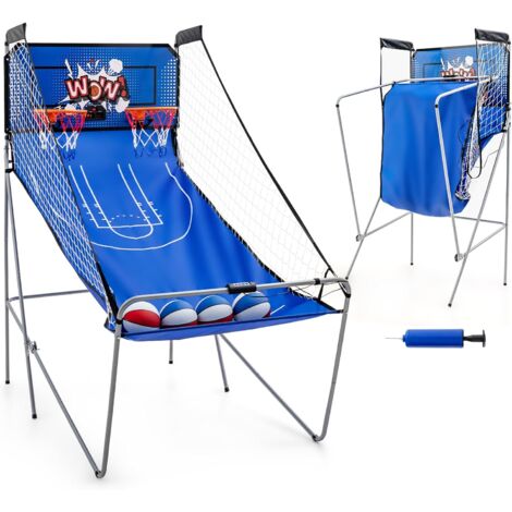 GOPLUS Macchina da Basket, Set Pallacanestro Elettronico Giocattolo da Basket, Pieghevole, con 4 Palle, Display Digitale e Poma, Ideale per Casa e Ufficio (Stile 2)