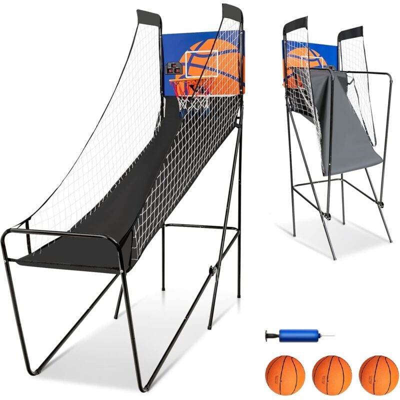 Goplus - Macchina Elettronica da Pallacanestro, Pieghevole Gioco Arcade di Basket, con Contatore Elettronico e 3 Palle, Canestro da Basket Gioco (207