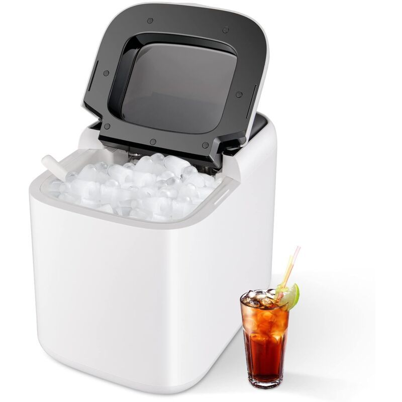 Goplus - Machine a Glacons 15 kg en 24 h, 2 Tailles de Glacons, 9 Glacons par 6-8 Min, Machine a Glacons avec Panneau de Commande et Auto-Nettoyage,