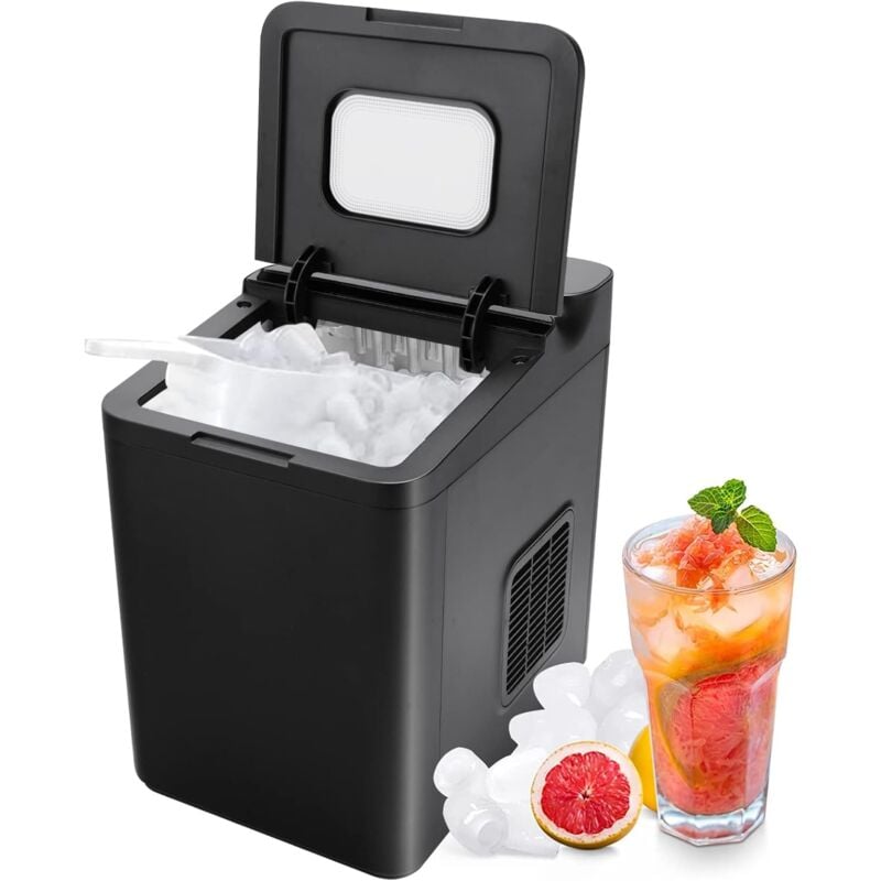 Goplus - Machine a Glacons 15 KG/24 h, Preparation par 6-13 Min, Reservoir 1,5 l, Machine a Glace avec Controle de l'Ecran led Tactile et