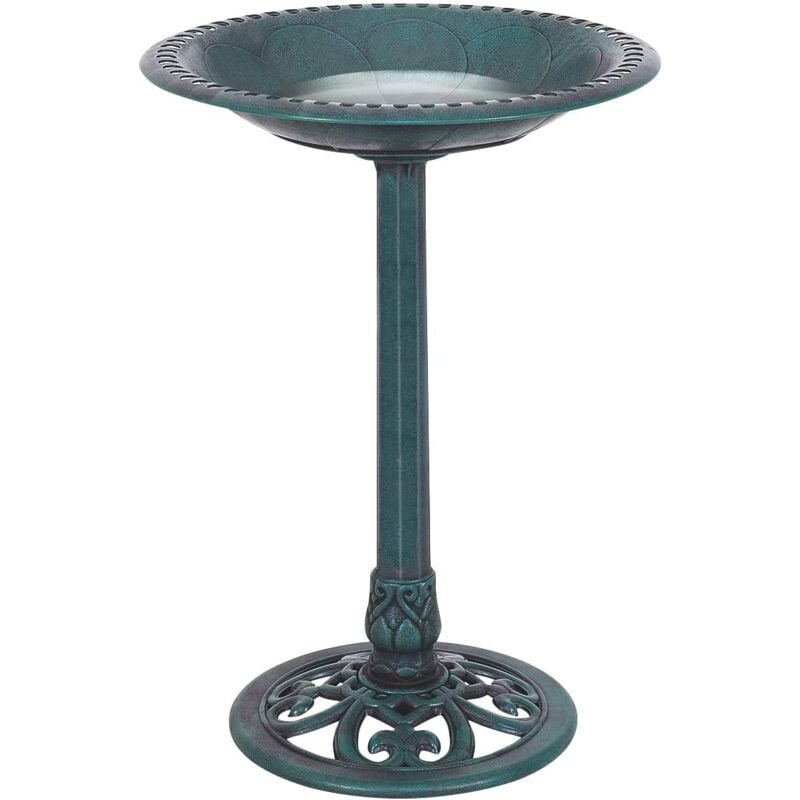 Mangeoire a Oiseaux sur Pied pour Attire Plus d'oiseaux Bain d'oiseaux avec Une Plateau de Diametre 50cm, Hauteur 76CM, Design Antique (Vert fonce)