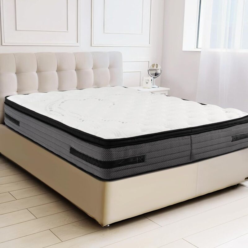Matela en Mousse à Mémoire, Matela d'épaisseur de 32CM, Conception à 7 Zones de Support et Design à 13 Niveaux, 140X200X32CM - Goplus