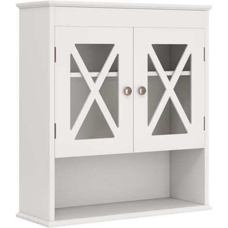 Armoire Salle De Bain Haute 180 Cm - 2 Portes, 1 Tiroir, 5 étagères Réglables, Blanc, Pour Petits Espaces - 4