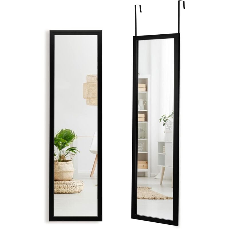 Goplus - Miroir sur Toute la Longueur au-Dessus de la Porte, 119 cm x 33 cm Miroir Mural sur Toute la Longueur avec Crochets de Suspension pour