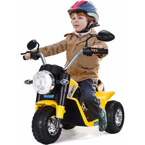 GOPLUS Moto Electrique pour Enfants 6V 4,5Ah, Moto a Batteries 3 Roues, Vehicule Electrique pour Enfant 36-95 Mois, Vitesse 3-4km/h